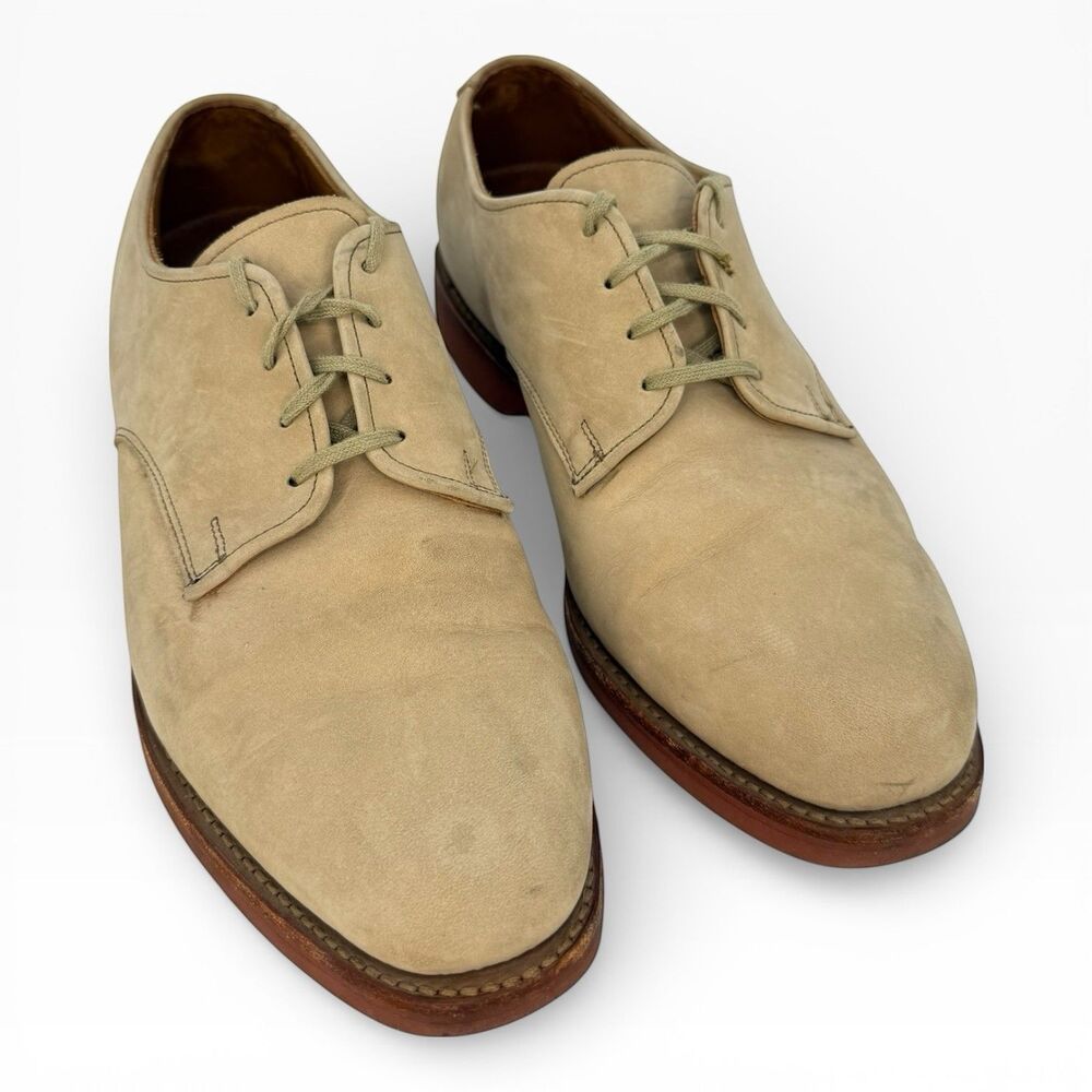 Allen Edmonds Orlean Tan Suede Derby Shoes 9 D Vibram Sole Made USA